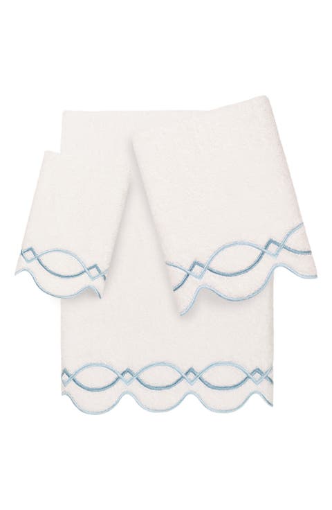 Diamond Chain Scallop 3-Piece Towel Set