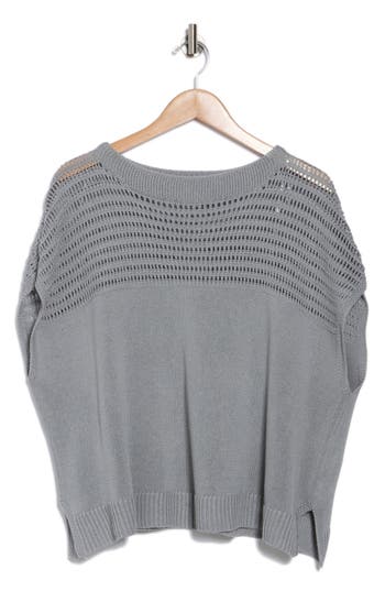 MAX STUDIO MAX STUDIO OPEN WEAVE DOLMAN SWEATER 