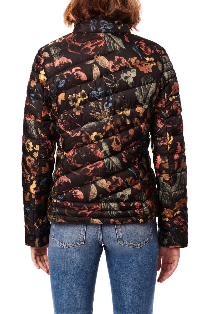 Bernardo Floral Print Water Resistant Packable Puffer Coat, Alternate, color, 