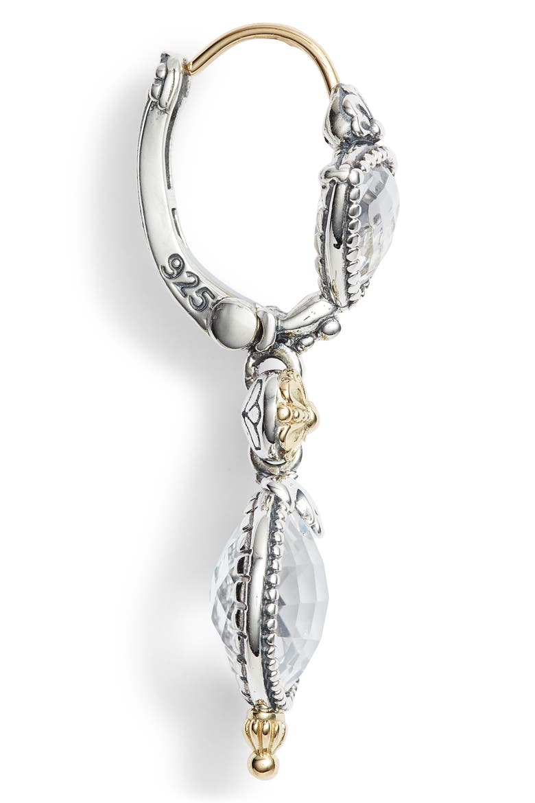 Pythia Double Drop Crystal Earrings, Alternate, color, SILVER/ CRYSTAL