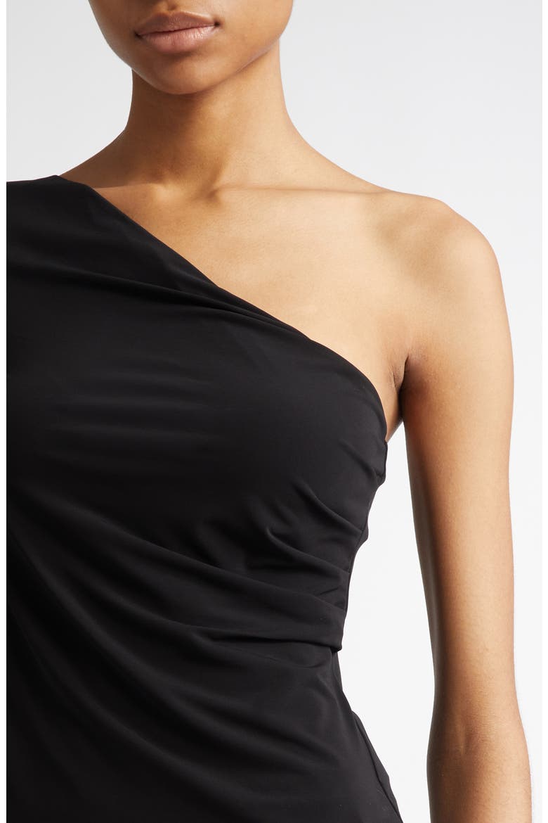 Spluga One-Shoulder Jersey Top, Alternate, color, BLACK