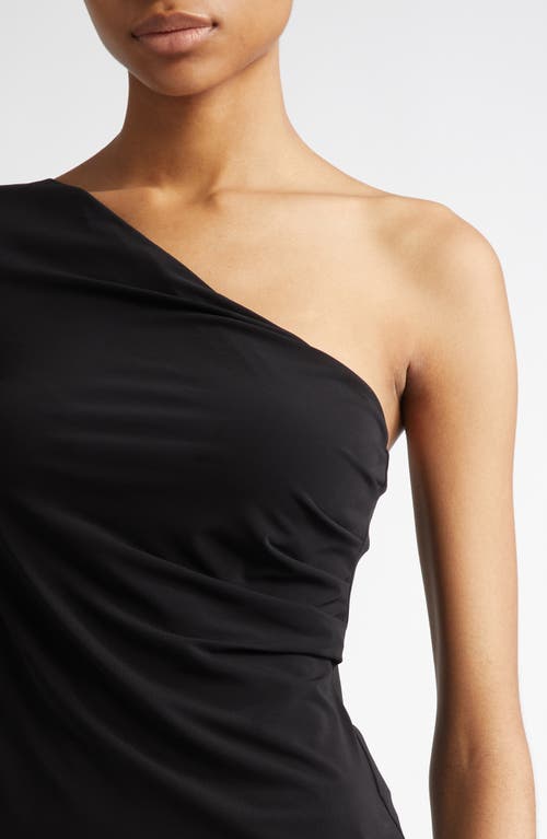 Max Mara Spluga One-shoulder Jersey Top In Black