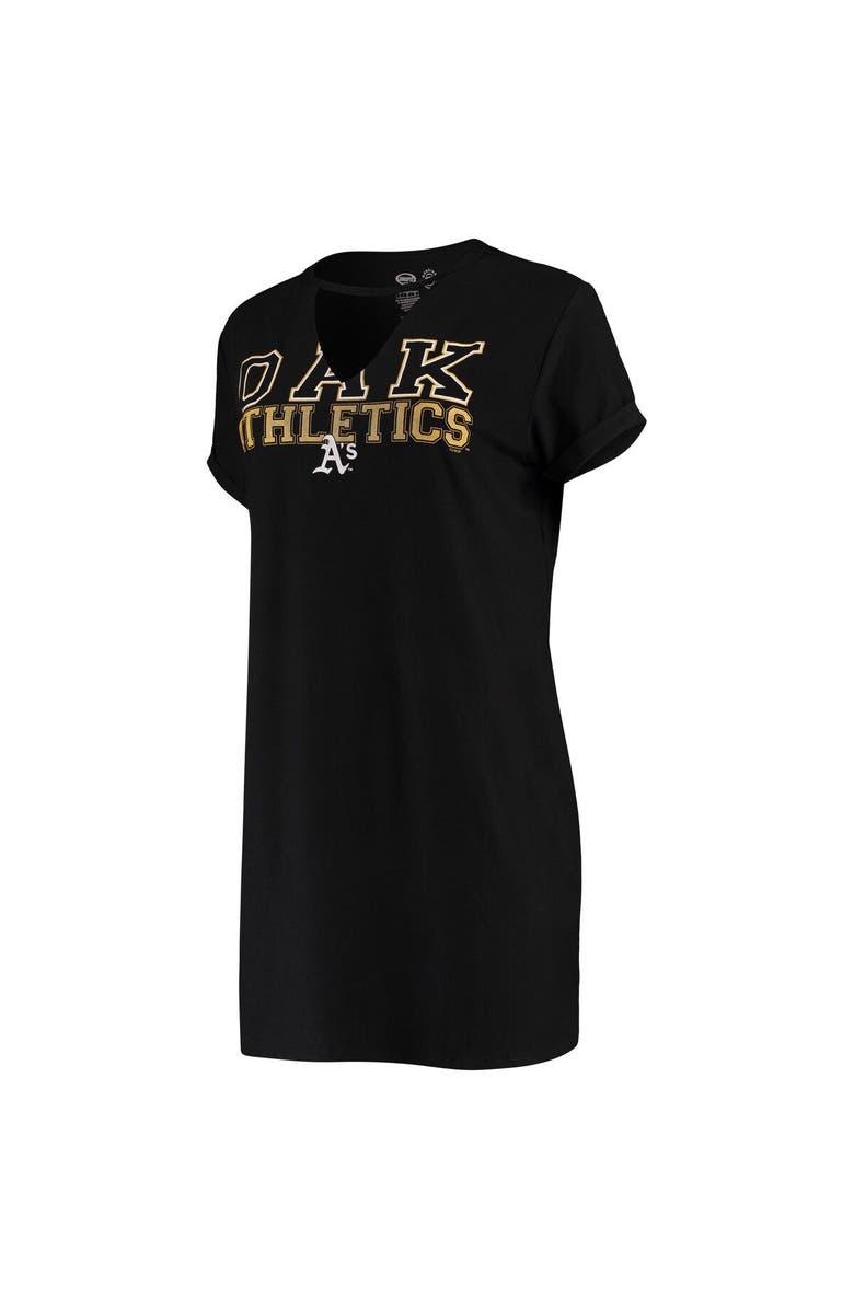 CONCEPTS SPORT Women's Concepts Sport Black Oakland Athletics Fairway Nightshirt, Alternate, color, 