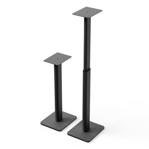 SPH Universal Height Adjustable Bookshelf Speaker Stands - Pair (Black)