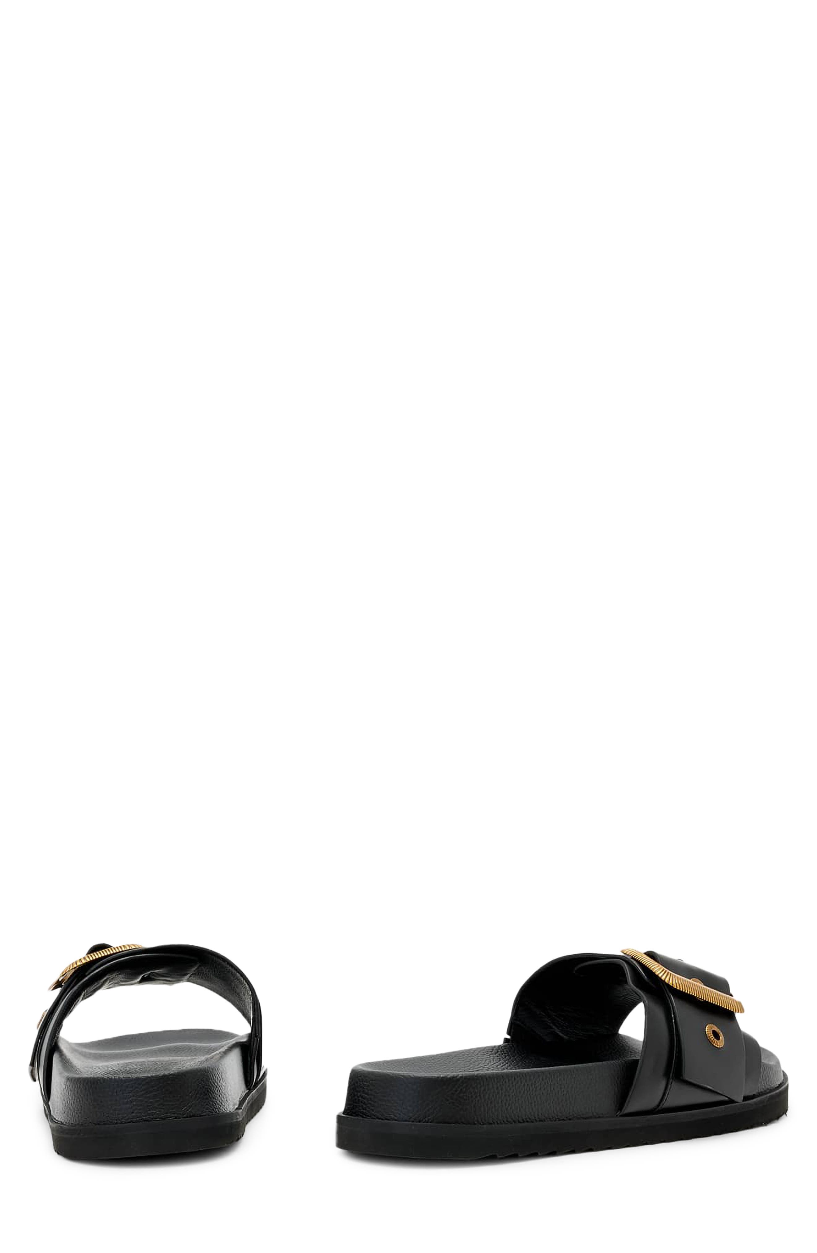 AllSaints Ellie Western Slide Sandal, Alternate, color, Black