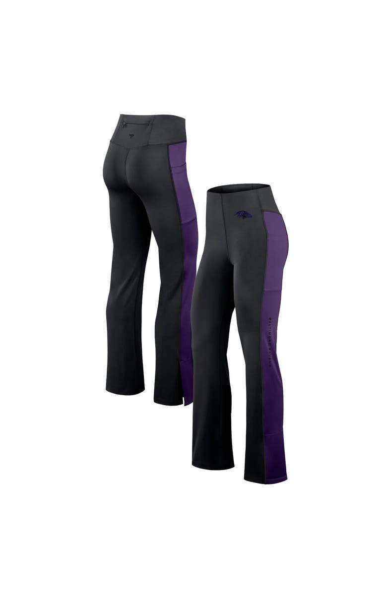 Fanatics Signature Women's Fanatics Signature Black Baltimore Ravens Studio Fitted Flared Leggings, Alternate, color, Black