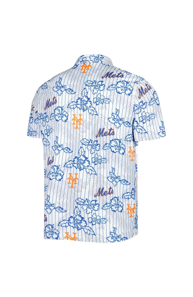 Reyn Spooner Men's Reyn Spooner White New York Mets Cooperstown Collection Puamana Print Polo, Alternate, color, White