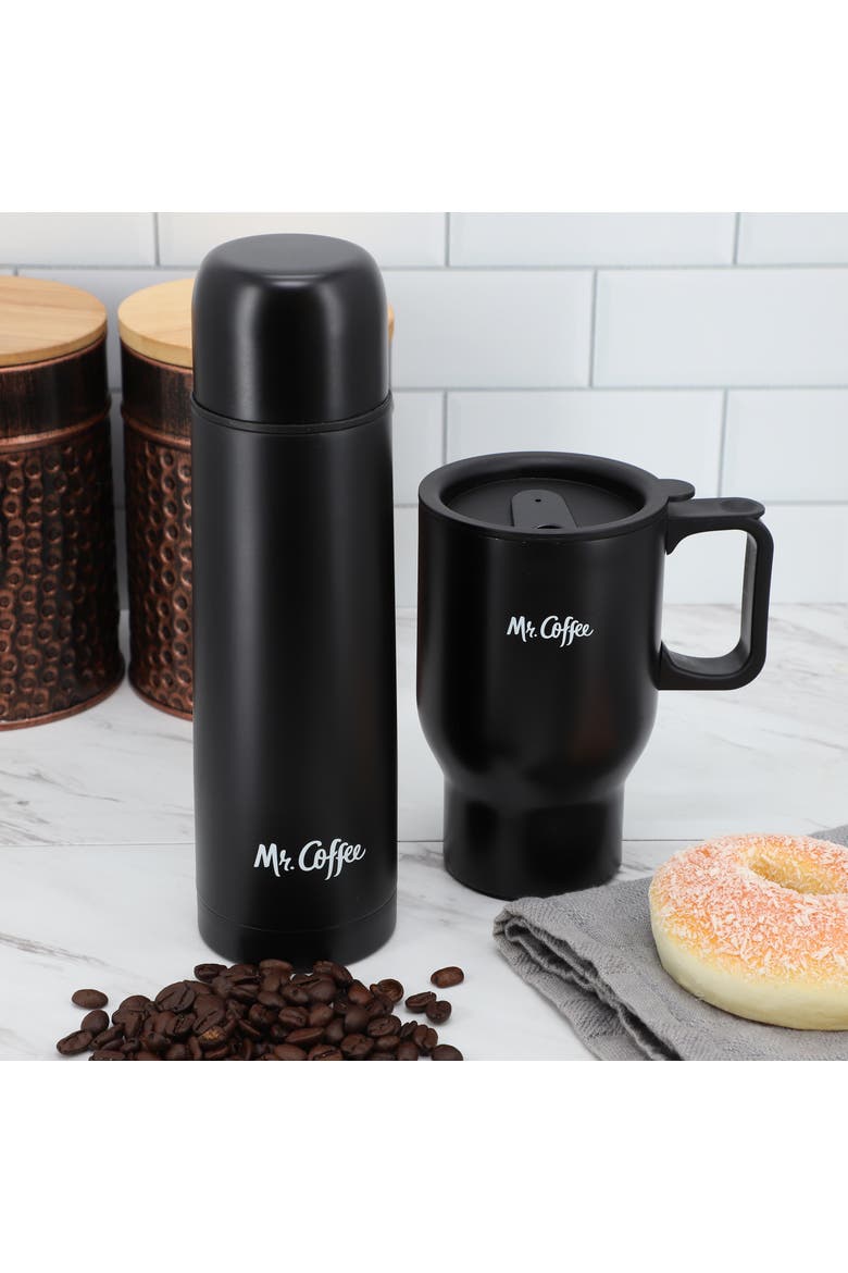 Javelin 2 Piece Thermal Bottle and Travel Mug Set, Alternate, color, Black