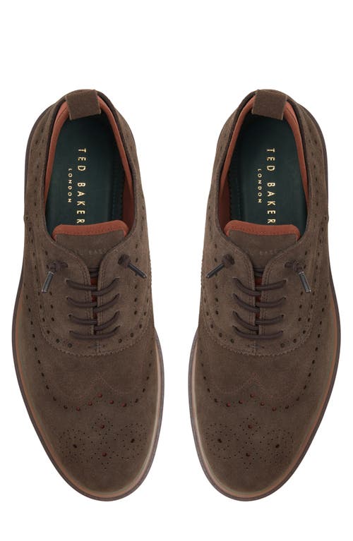 Ted Baker Men's Colindale Wingtip Lace Up Dress Casual Sneakers In Dark Brown