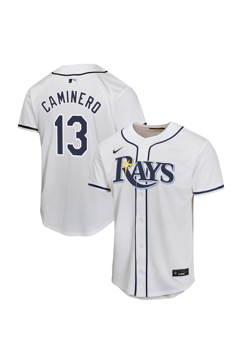 Youth Nike Junior Caminero White Tampa Bay Rays Home Player Game Jersey, Main, color, White