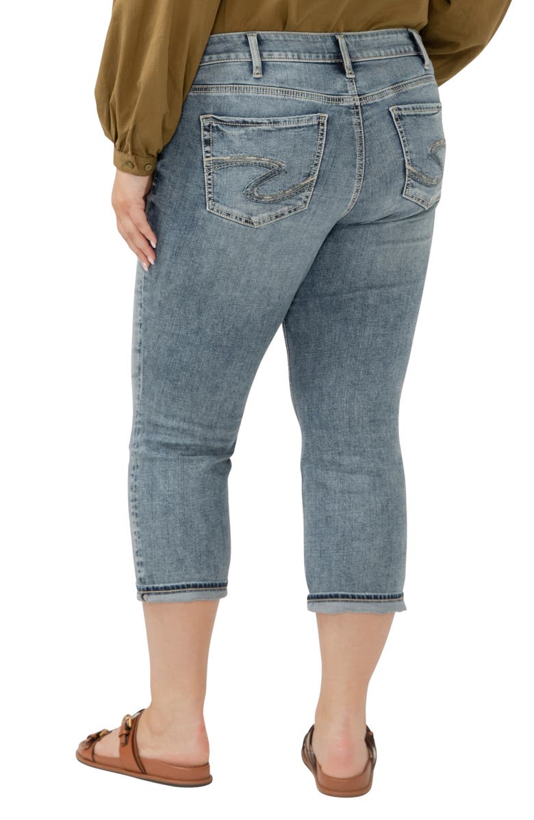 Silver Jeans Co. Suki Curvy Mid Rise Capri Jeans, Alternate, color, Indigo