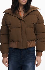 Desigual Mixed Media Puffer Jacket