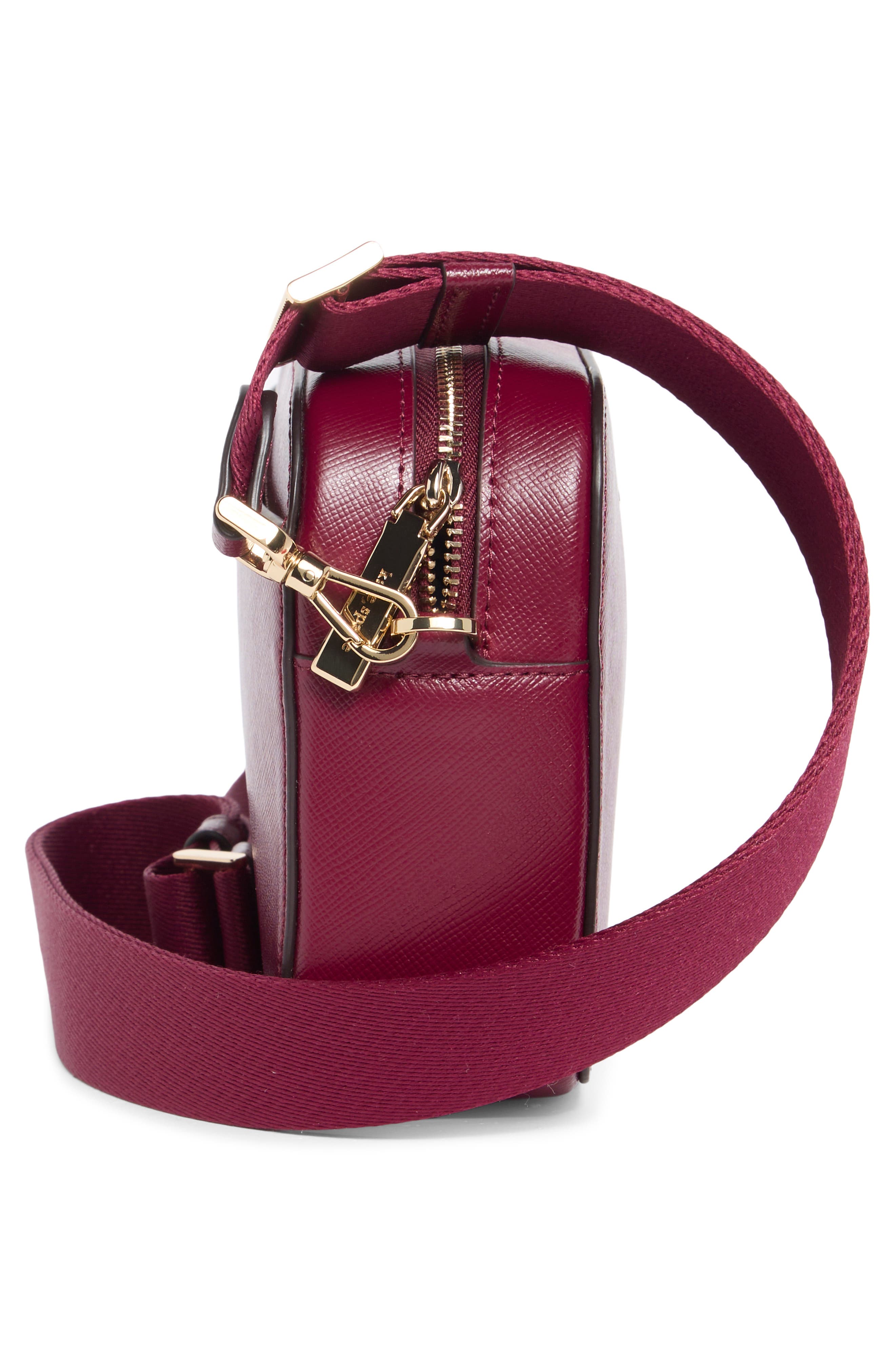 Mini Leather Camera Bag, Alternate, color, BLACKBERRY PRESERVES