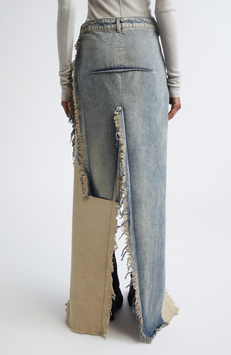 Rick Owens Concordians Sliced Denim Skirt, Alternate, color, Dirty Hustler/ Natural
