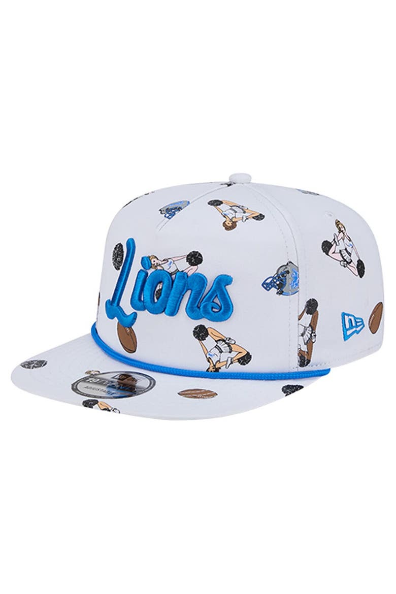 Men's New Era  White Detroit Lions Team Cheer 19TWENTY Snapback Hat, Main, color, White