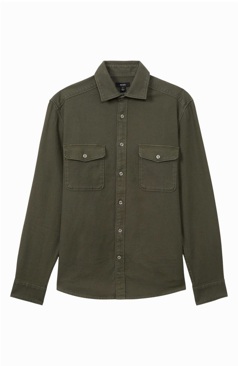 Reiss Caparazzo Brushed Stretch Cotton Button-Up Shirt, Alternate, color,