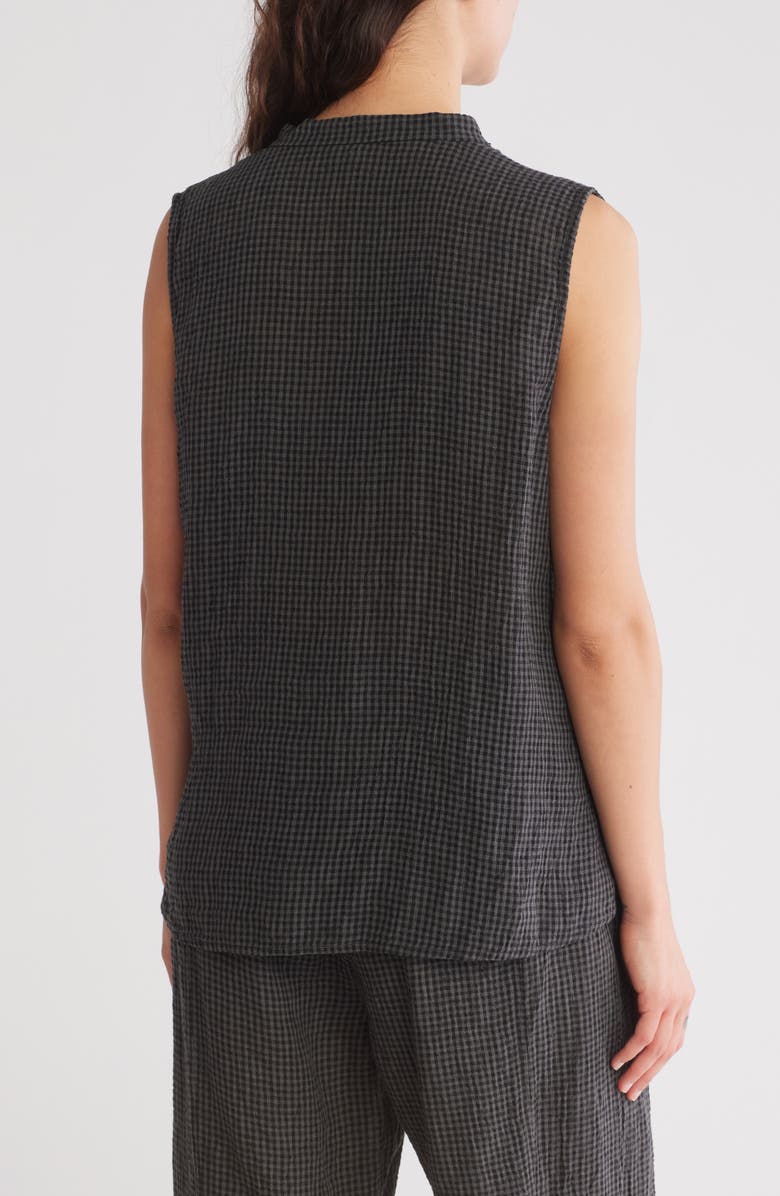 Eileen Fisher Mandarin Collar Top, Alternate, color, Black