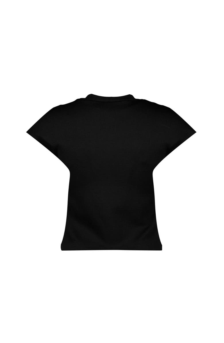 IVONNE Black dropped sleeve top, Alternate, color, 