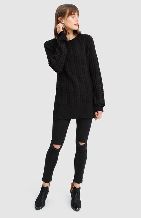 At Last Cable Knit Jumper with Slit