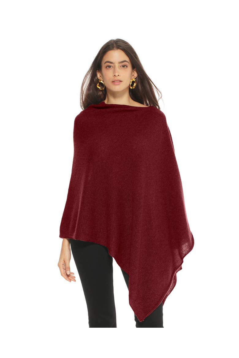 Essential Pure Cashmere Poncho, Main, color, Bordeaux