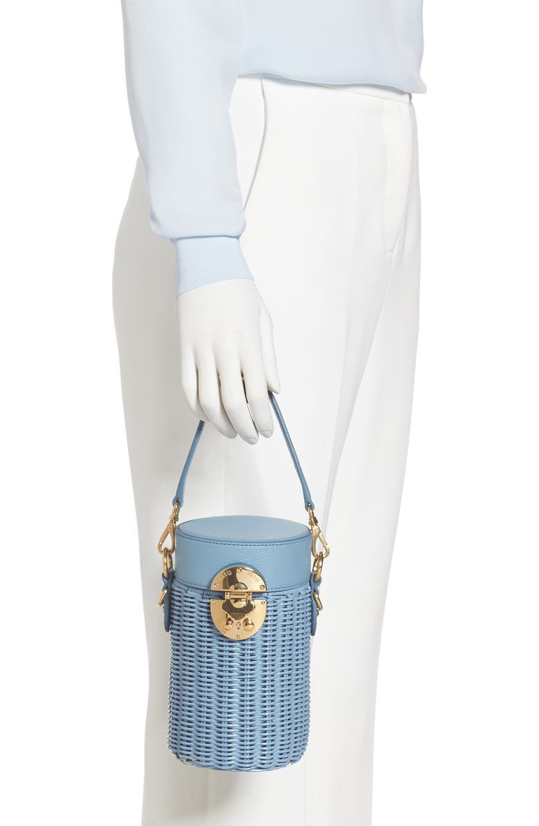 Miu Miu Wicker Canteen Crossbody Bag, Alternate, color,