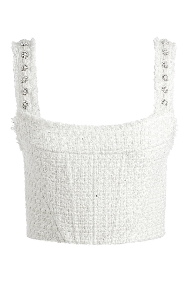 Vicenta Embellished Corset Tweed Tank, Alternate, color, OFF WHITE MULTI