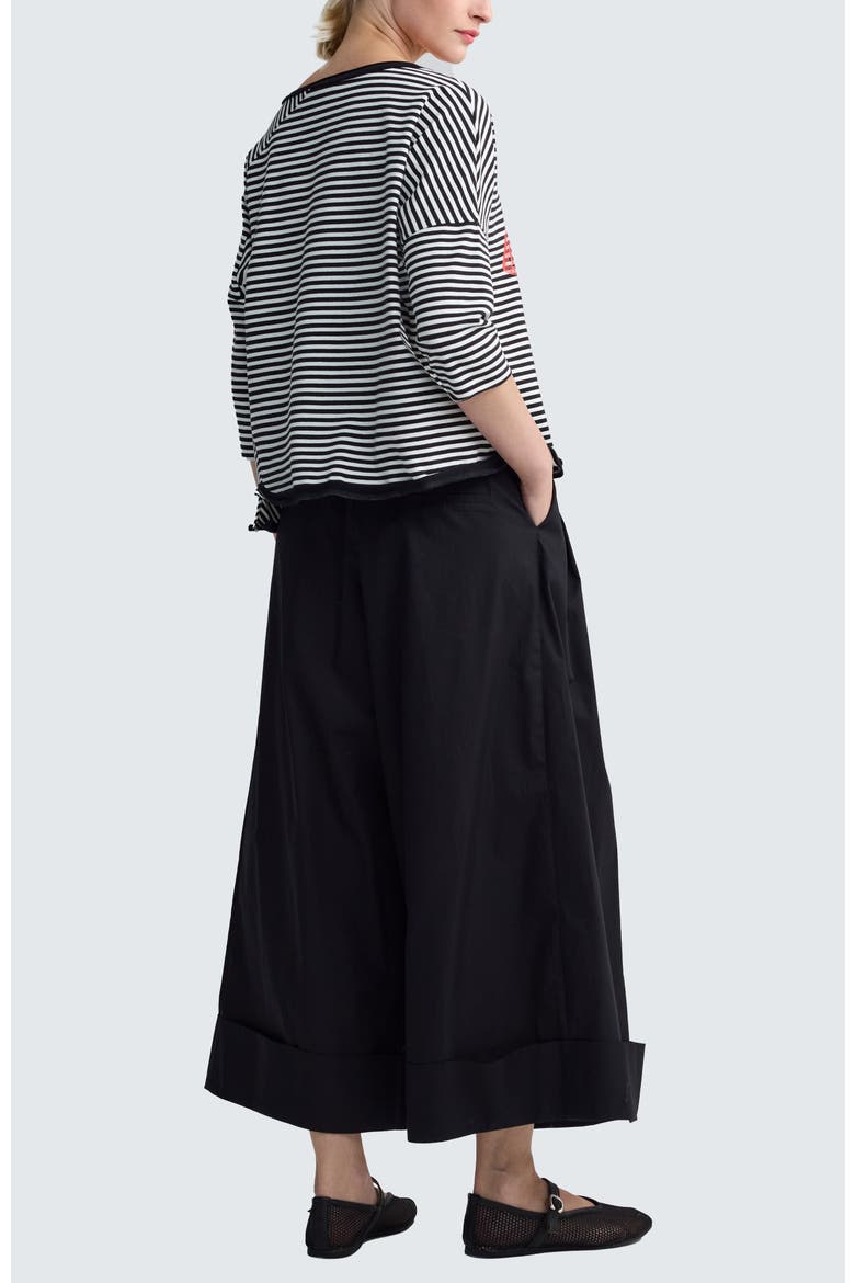 Tessa Striped Jersey Top, Alternate, color, Black Strip