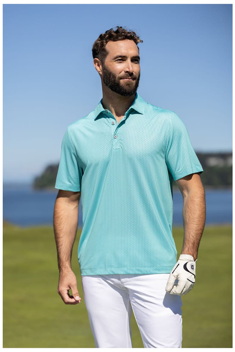 Pike Shadow Check Print Polo, Alternate, color, FRESH MINT