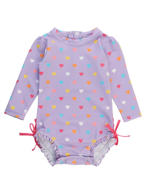 Baby Girls Long Sleeve UPF50+ One Piece Rash Guard