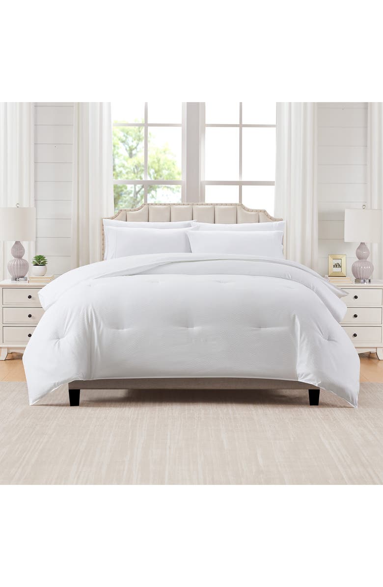 Modern Threads Reversible Microfiber Comforter, Alternate, color, White Check