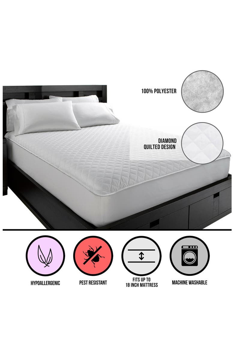 Allergy-Free Dust Mite Free Mattress Protector - Queen, Alternate, color, WHITE