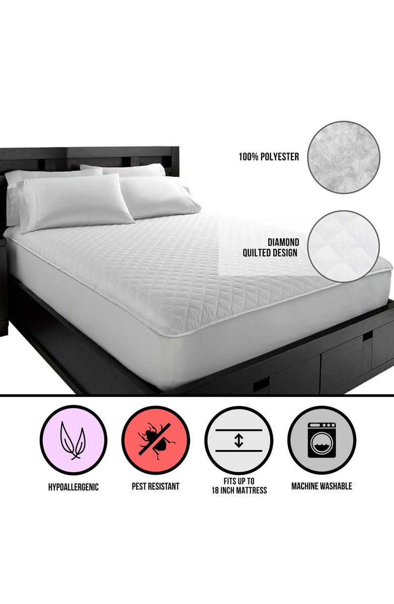 ELLA JAYNE HOME Allergy-Free Dust Mite Free Mattress Protector - Queen, Alternate, color, White