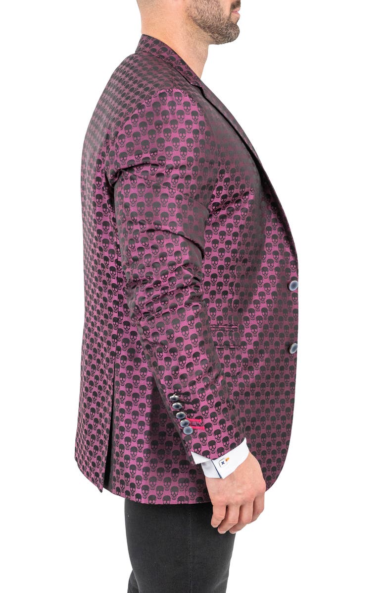 Maceoo Skullrepeat Pink Jacquard Blazer, Alternate, color, Pink