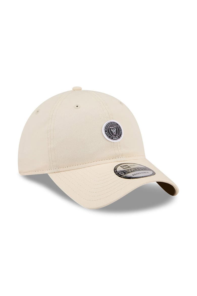 Men's New Era Beige Inter Miami CF Micro Team Logo 9TWENTY Adjustable Hat, Alternate, color, Beige