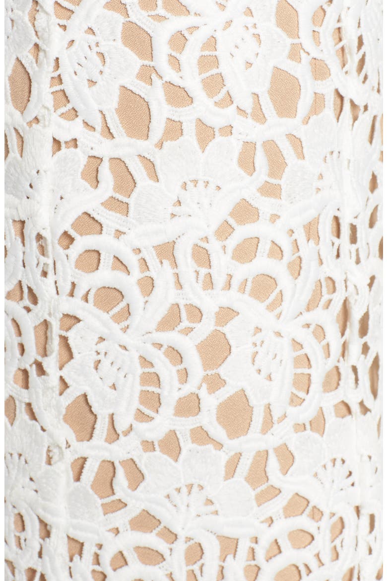 Deep V-Neck Lace Dress, Alternate, color, WHITE