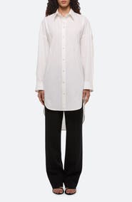 Helmut Lang Long Sleeve Cotton Mini Shirtdress