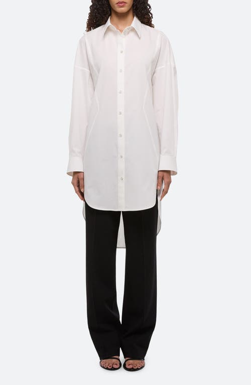 Helmut Lang Long Sleeve Cotton Mini Shirtdress In Neutral