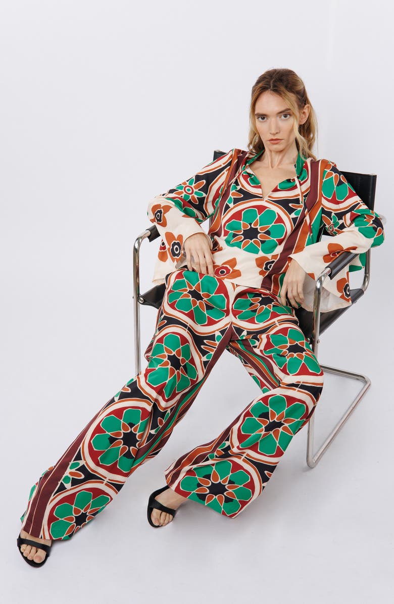 CIEBON Sassa Floral Long Sleeve Top, Alternate, color, Green Multi