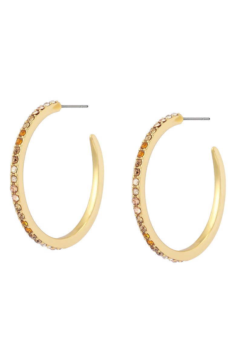 Kurt Geiger London Pavé Medium Hoop Earrings, Alternate, color, Gold/ Neutral