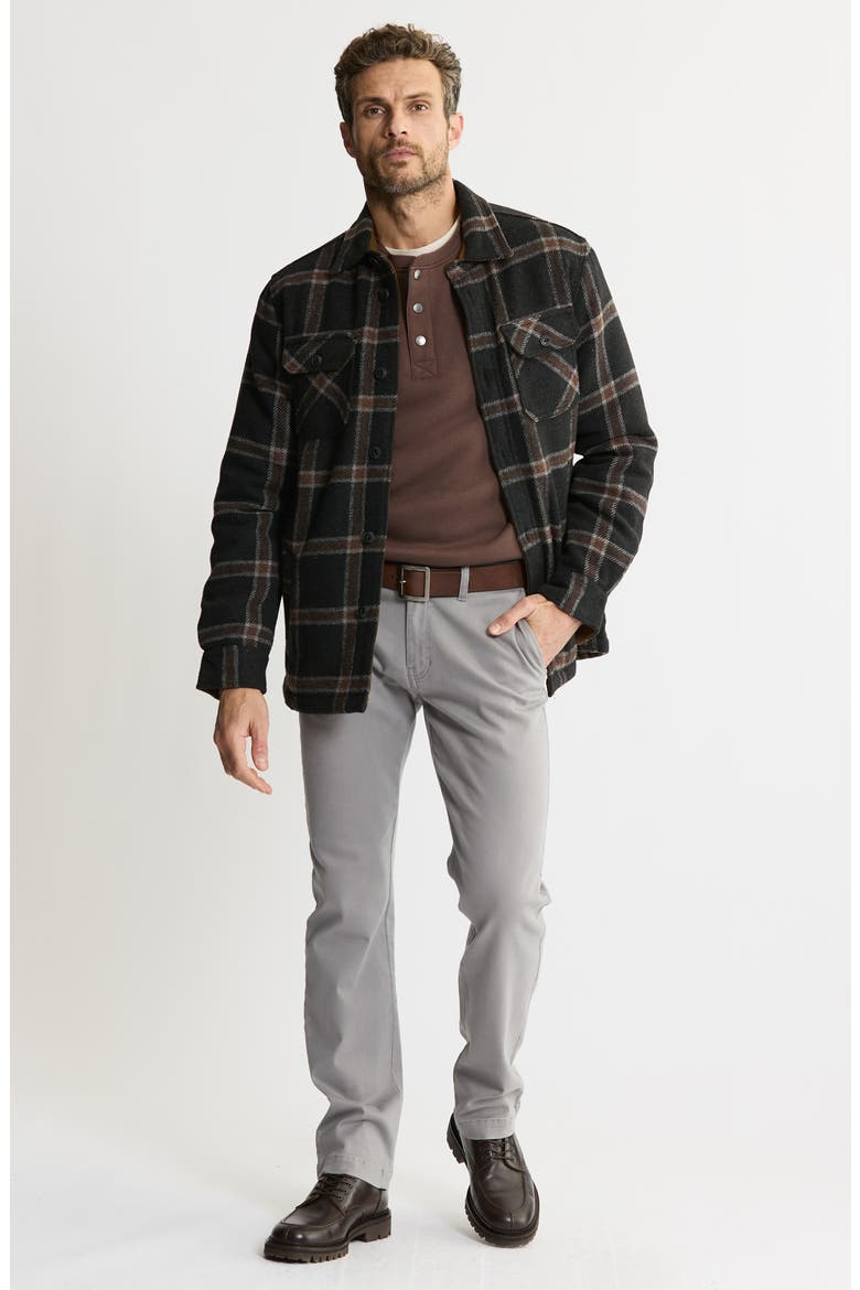 Plaid Shirt Jacket with Faux Fur Lining, Alternate, color, BLACK PLAID