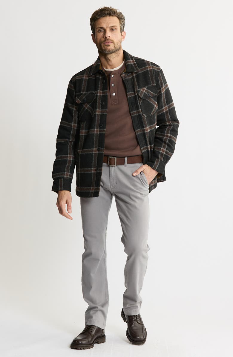 JACHS Plaid Shirt Jacket with Faux Fur Lining, Alternate, color, Black Plaid