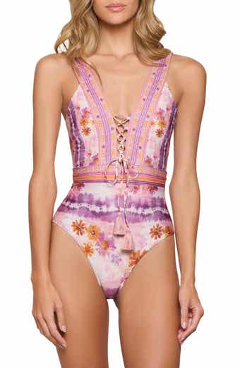 Cosita Linda Plunge Neck One-Piece Swimsuit