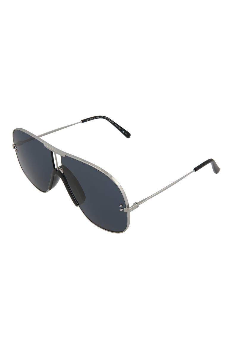 65mm Shield Sunglasses, Alternate, color, SHINY RUTHENIUM/ GRY