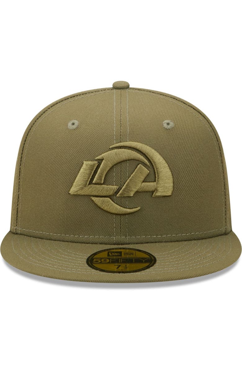 New Era Men's New Era Olive Los Angeles Rams Color Pack 59FIFTY Fitted Hat, Alternate, color, 