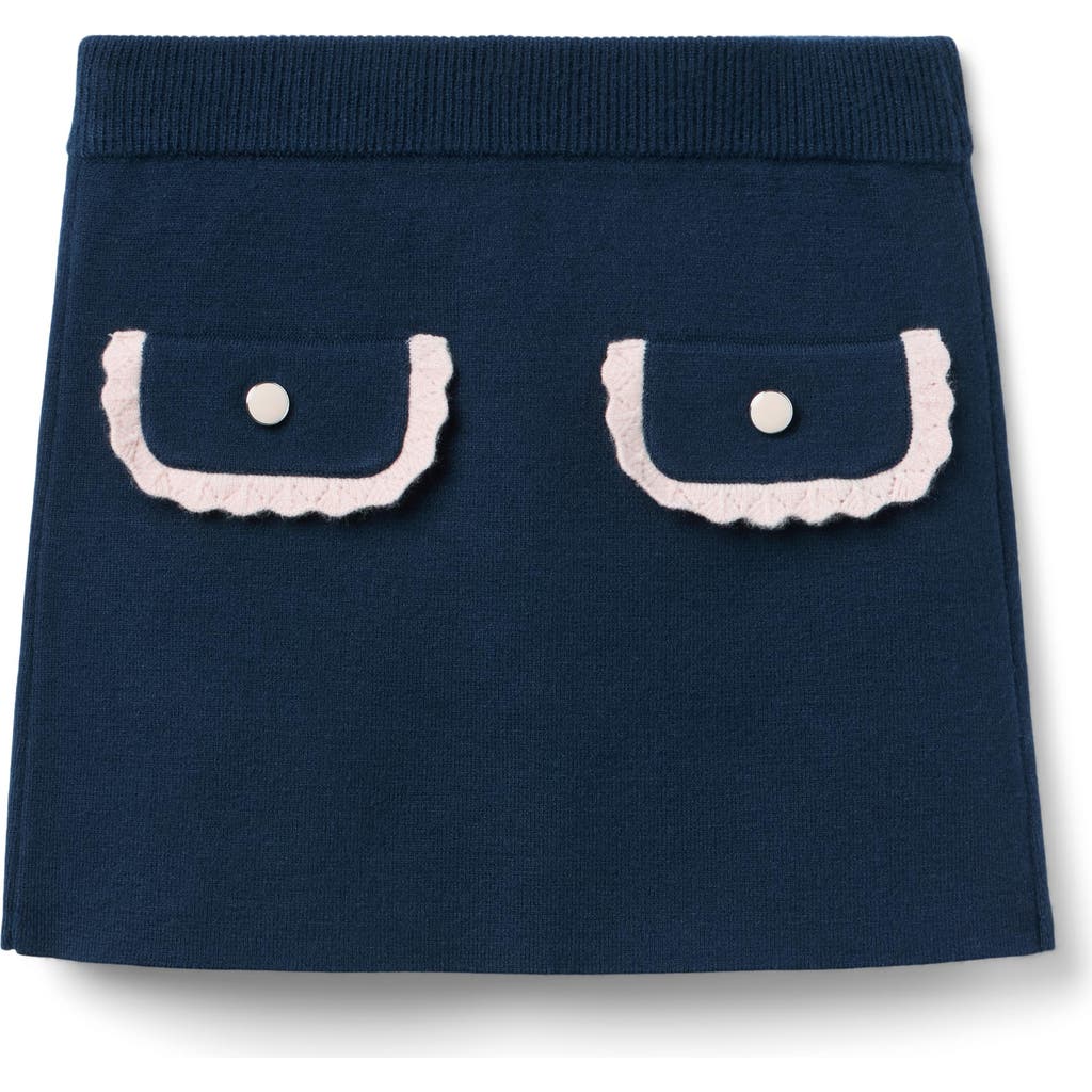 Janie And Jack Crochet Trim Sweater Skirt In Blue