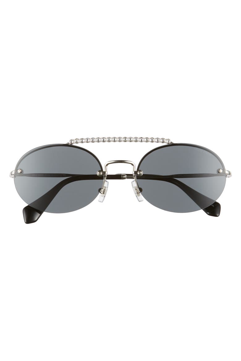 Evolution 54mm Rimless Round Sunglasses, Alternate, color, SILVER
