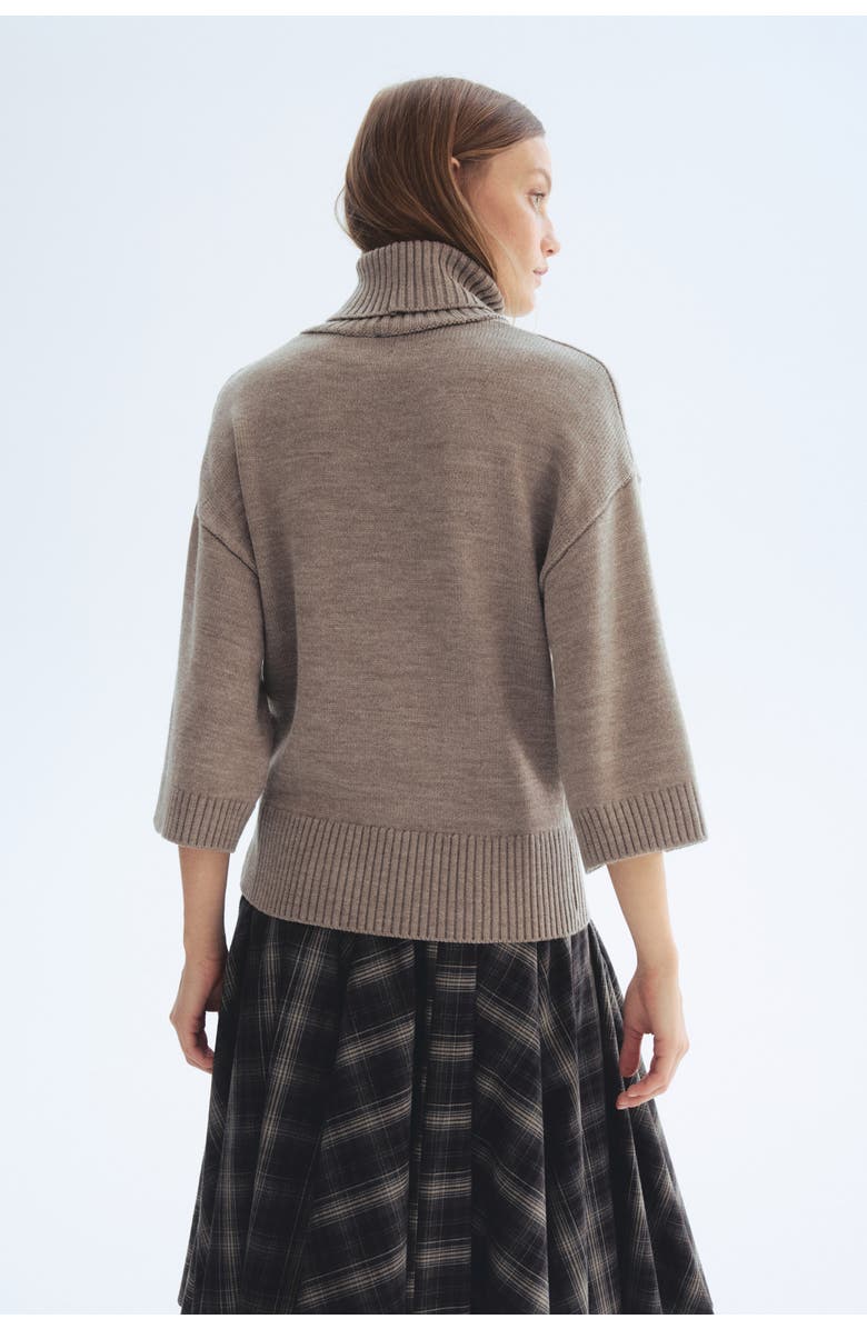 H&M Fine-knit Polo-neck Jumper, Alternate, color, Taupe