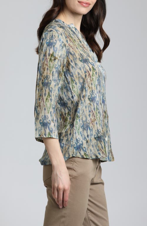 Apny Abstract Print Button-up Shirt In Beige Multi