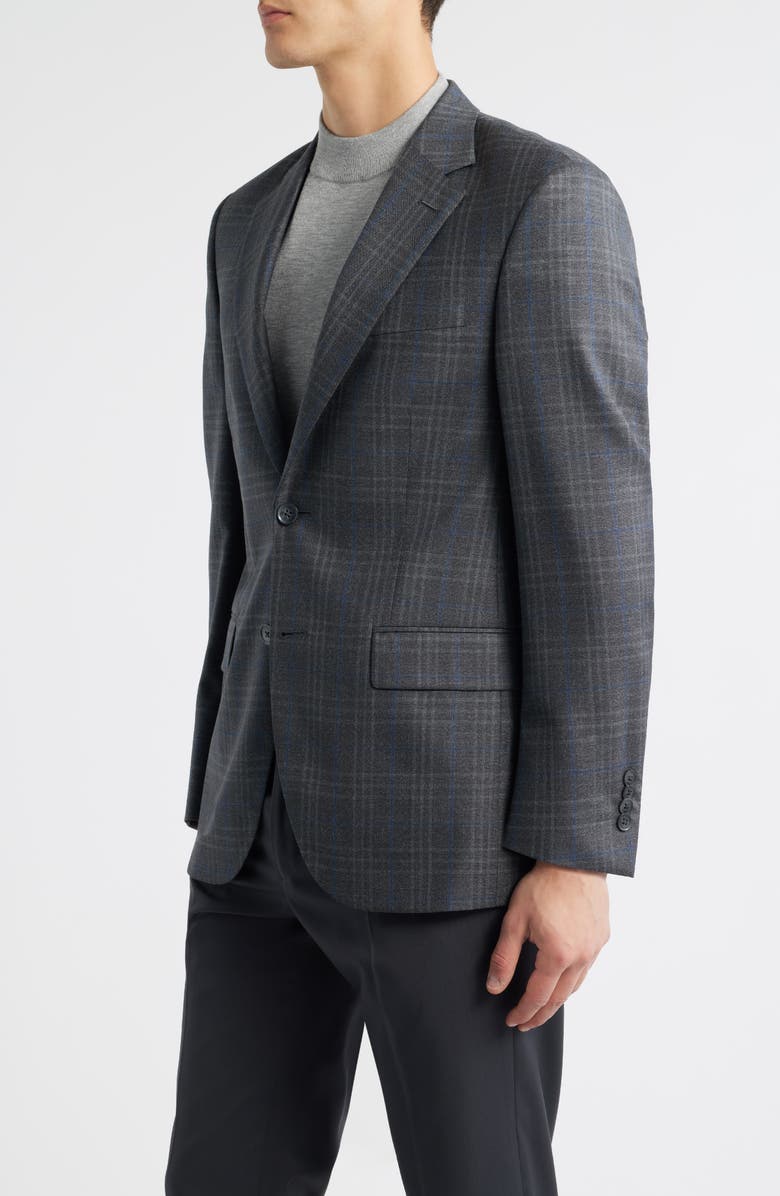 Peter Millar Flynn Classic Fit Plaid Wool Sport Coat, Alternate, color, Charcoal