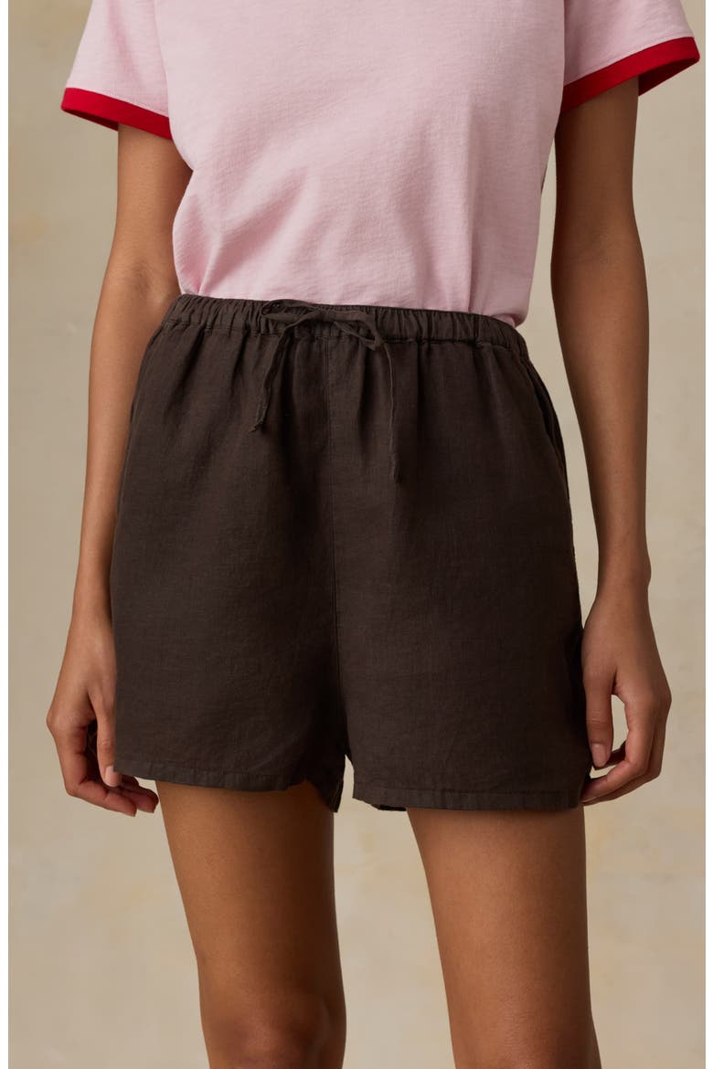 Laguna Montecito Linen Shorts, Alternate, color, DEMITASSE